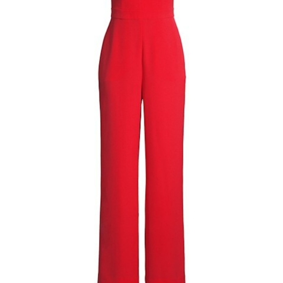 BCBG MaxAzria Red Sleeveless Wide Leg Jumpsuit - Picture 14 of 15